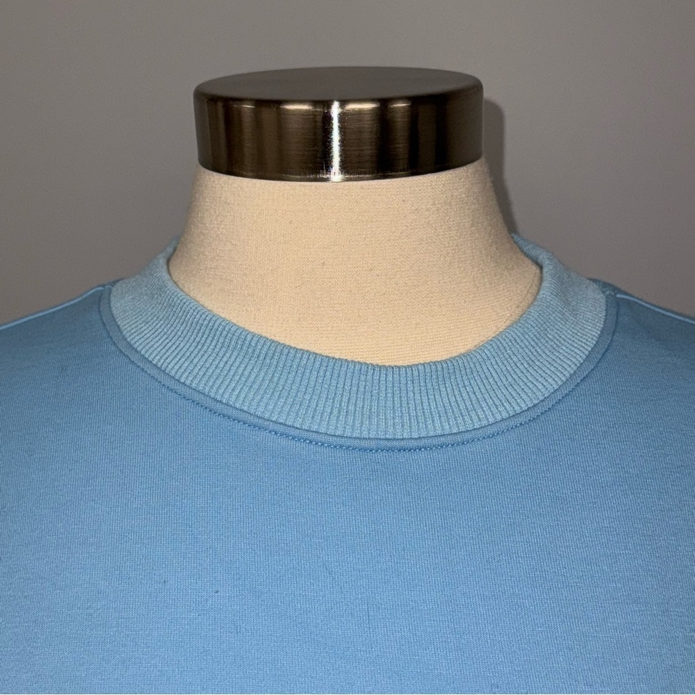 Addison Bay Short Puff Sleeve Pullover Terry Sweatshirt Dress XS Baby Blue - Picture 4 of 8